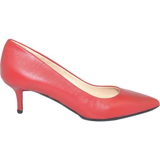 Malu Shoes decollete' donna a punta bordeaux tacco a spillo 5 cm vera pelle nappa rosso scarpe per cerimonie eventi