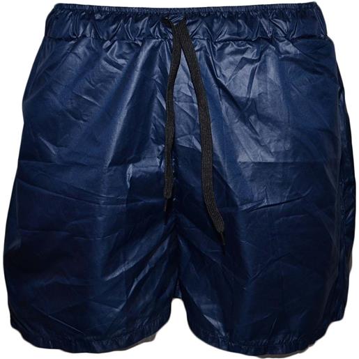 Malu Shoes costume mare uomo fantasia box modello pantaloncino blu tessuto semilucido opacizzato slim fit trend moda summer nuoto