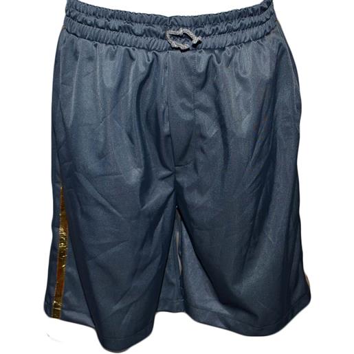 Malu Shoes bermuda uomo pantaloncini sport shorts azzurro pastello strisce oro tasche america moda giovanile