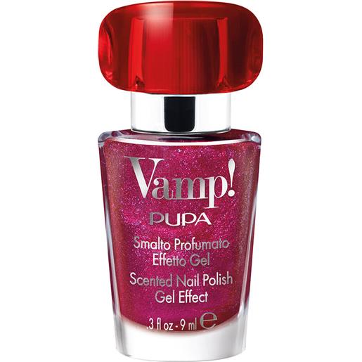 Pupa vamp!Nail polish smalto profumato effetto gel - fragranza rossa 221 - infinite burgundy