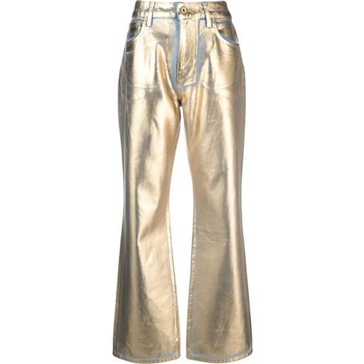 Rabanne pantaloni dritti metallizzati - oro