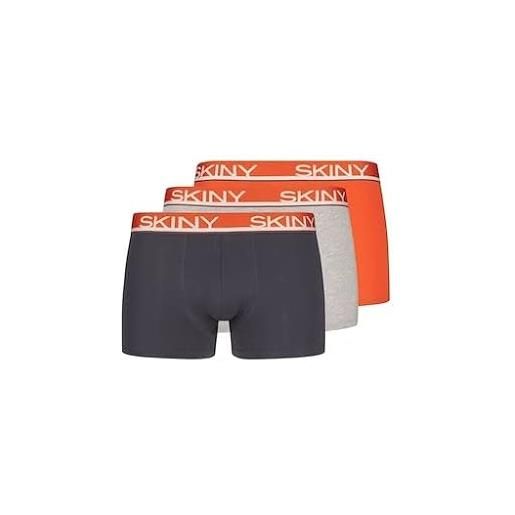 Skiny cotton multipack boxer a pantaloncino, selezione virtualspace, xxl (pacco da 3) uomo