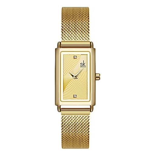RORIOS orologi da donna orologio rettangolare orologio analogico quarzo con cinturino in acciaio inox classic orologi da polso per donne