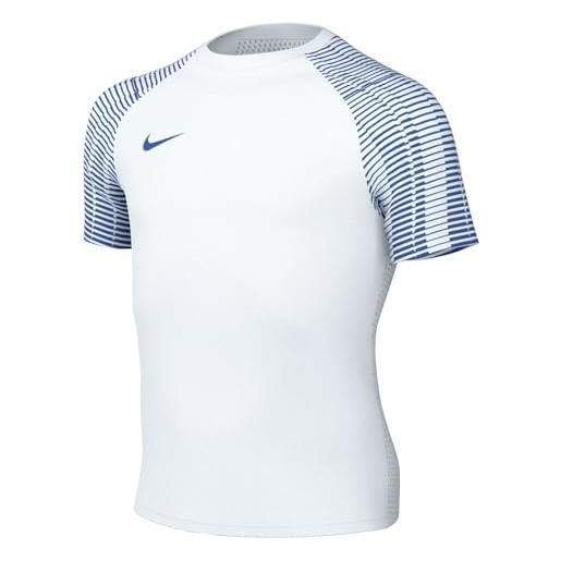 Nike unisex kids soccer jersey y nk df academy jsy ss, white/royal blue/royal blue, dh8369-102, xl