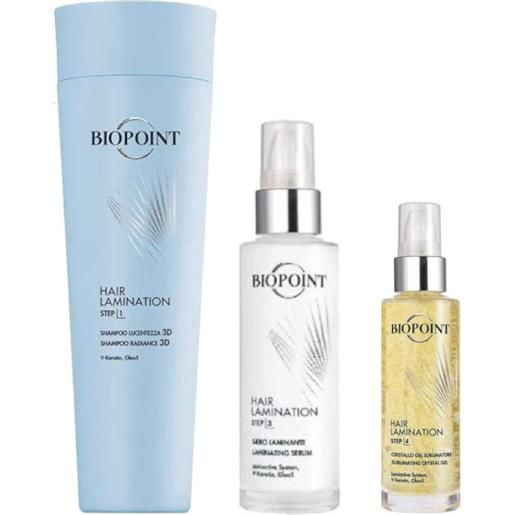 Biopoint hair lamination shampoo lucentezza 3d confezione hair lamination kit