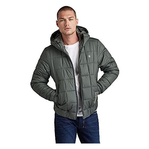 G-STAR RAW meefic squared quilted hooded jacket, giacca uomo, grigio (graphite d20126-b958-996), s