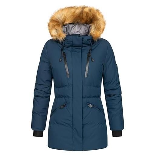 Geographical Norway crown lady - giacca donna imbottita calda autunno-invernale - cappotto caldo - giacche antivento a maniche lunghe e tasche - abito ideale (rosso s)