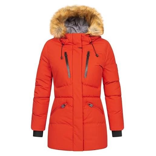 Geographical Norway crown lady - giacca donna imbottita calda autunno-invernale - cappotto caldo - giacche antivento a maniche lunghe e tasche - abito ideale (blu marino l)