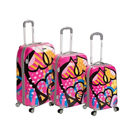Rockland luggage vision polycarbonate 3 piece luggage set, love, one size