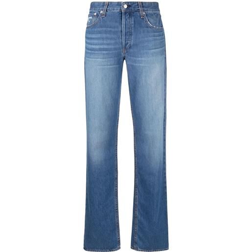 rag & bone jeans svasati a vita alta - blu