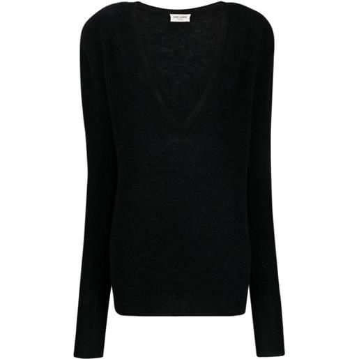 Saint Laurent maglione con scollo a v - nero