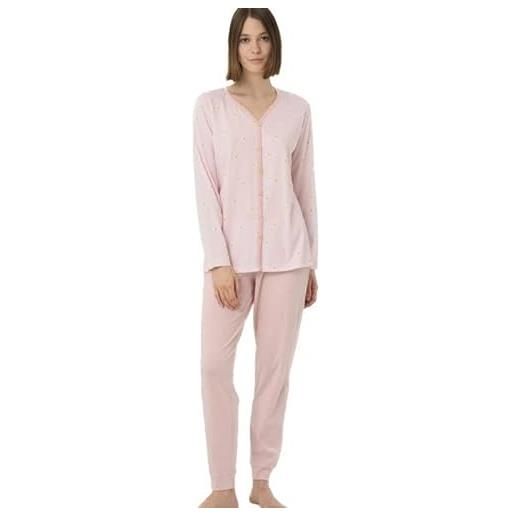 RAGNO pigiama donna in puro cotone aperto davanti art. Dg17n6-60, rosa