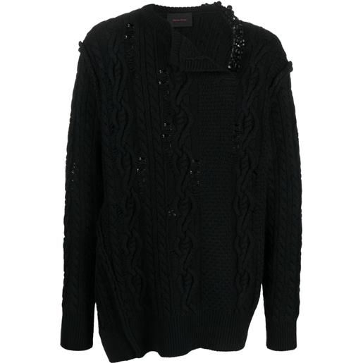 Simone Rocha maglione con decorazione di perline - nero