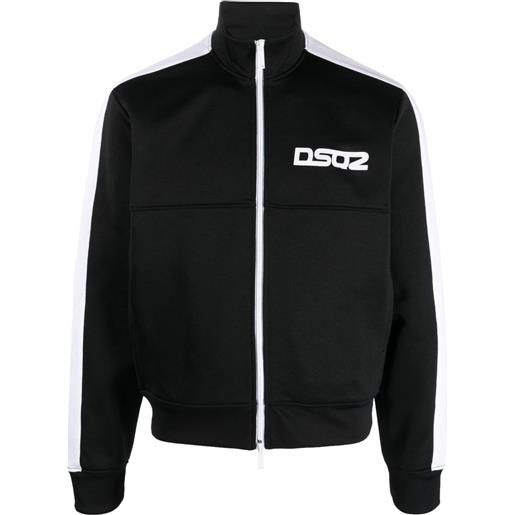 Dsquared2 giacca bicolore con stampa - nero