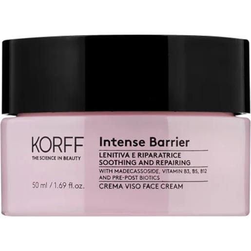 KORFF Srl korff intense barrier crema viso lenitiva - crema rigenerante per pelle arrosata e irritata - 50 ml