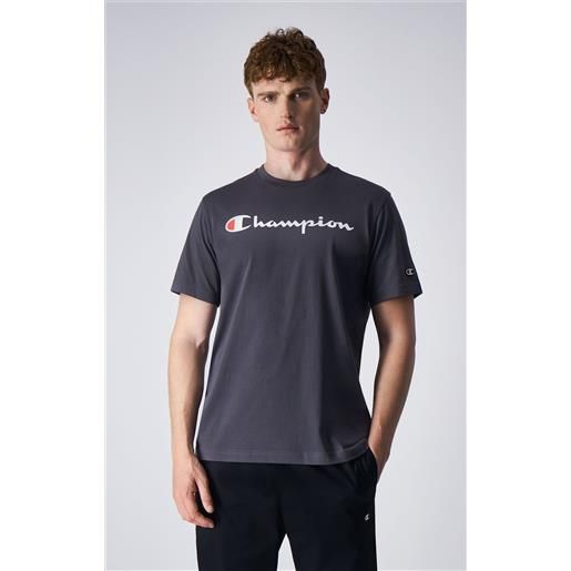 Champion t-shirt girocollo american classics big logo grigio uomo