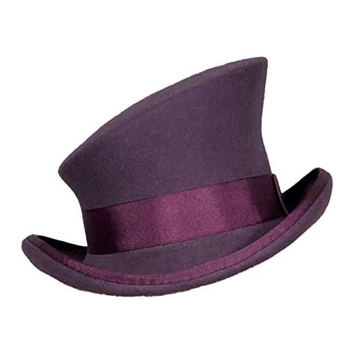 Generic cappello asimmetrico cilindro lana cappello donna uomo unisex cappello steam punk cappello cilindro moda moda cappello decorativo occhiali da aviazione bambini, colore: rosa. , taglia unica