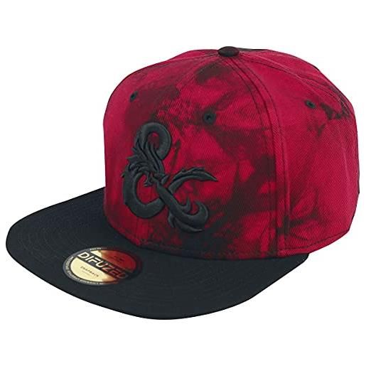 Difuzed dungeons and dragons dragon uomo cappello rosso/nero one size 100% cotone