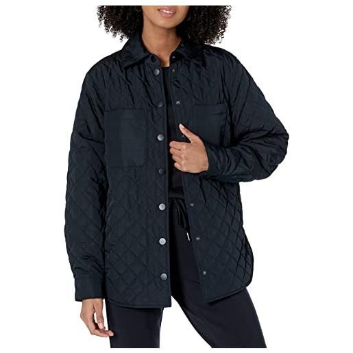 Amazon Essentials giacca camicia trapuntata in poliestere riciclato dalla vestibilità comoda (disponibile in taglie forti) (precedentemente amazon aware) donna, blu marino, s