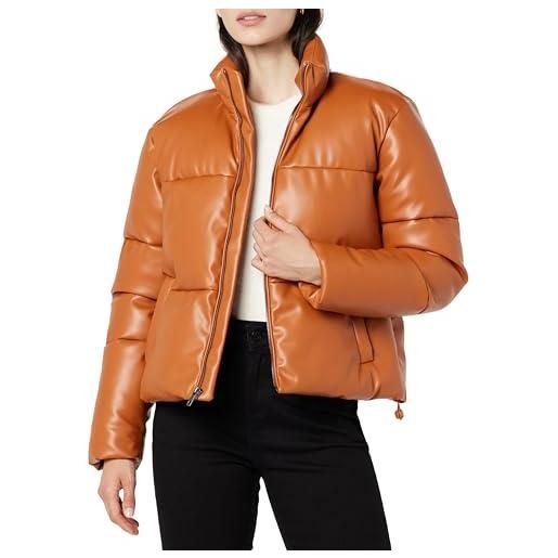The Drop piumino da donna, priscilla, in pelle vegana, cognac, s
