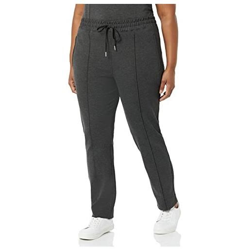 Amazon Essentials pantaloni con elastico in vita e gamba affusolata (taglie forti disponibili) (in precedenza amazon aware) donna, carbone puntinato, xxl
