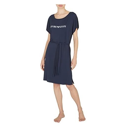 Emporio Armani pantaloncini elasticizzati da donna in viscosa short dress, blu marino, m