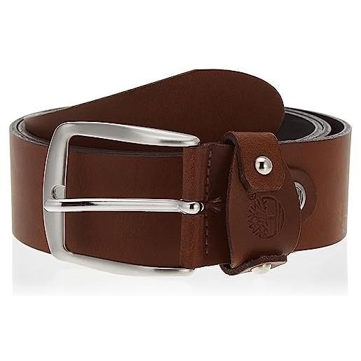Timberland 40 mm loop logo leather belt marsupio, cognac, l uomo