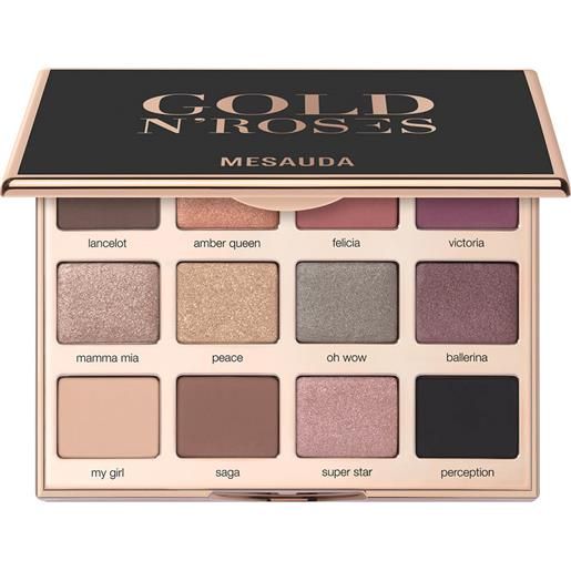 Mesauda gold'n'roses palette 12 ombretti compatti gold'n'roses
