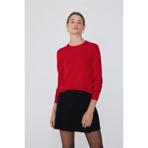 Tezenis maglia pesante manica lunga girocollo con lana donna rosso