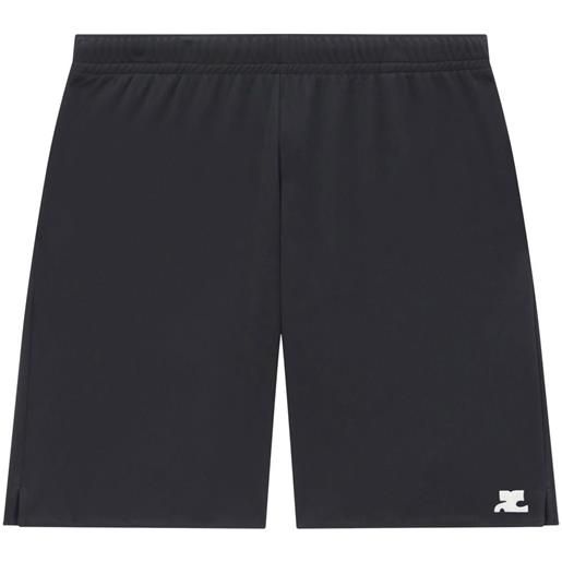 Courrèges shorts con ricamo - nero