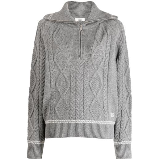 STUDIO TOMBOY maglione con mezza zip - grigio