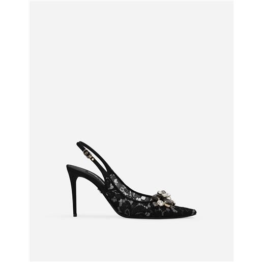 Dolce & Gabbana slingback rainbow lace in pizzo lurex