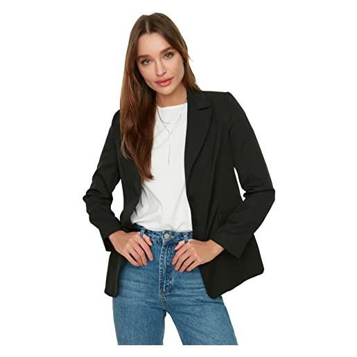 Trendyol Black Button Detailed Jacket Giacca Nera con Bottoni