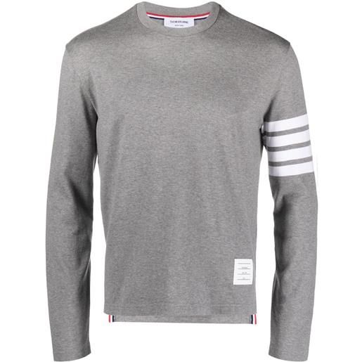 Thom Browne t-shirt con dettaglio a 4 righe - grigio