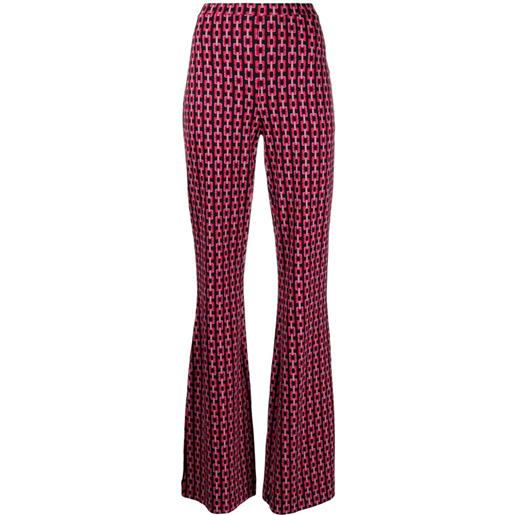 DVF Diane von Furstenberg pantaloni svasati brooklyn con stampa - rosa