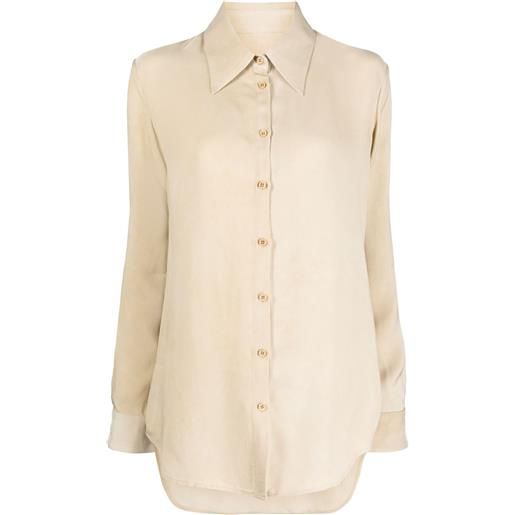 Uma Wang buttoned long-sleeve shirt - toni neutri