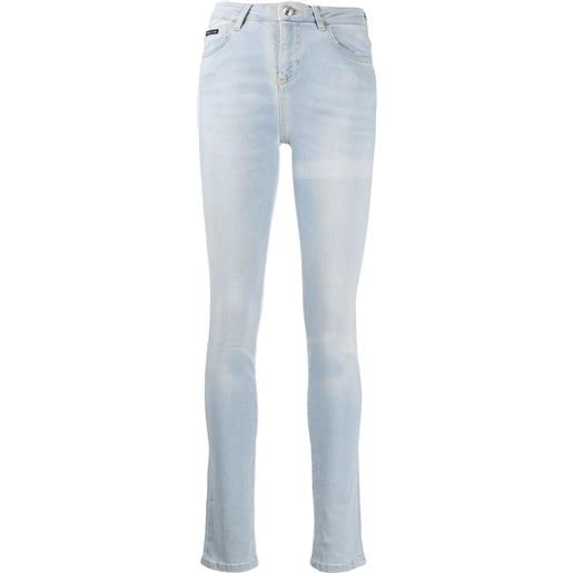 Philipp Plein jeans skinny a vita alta - blu