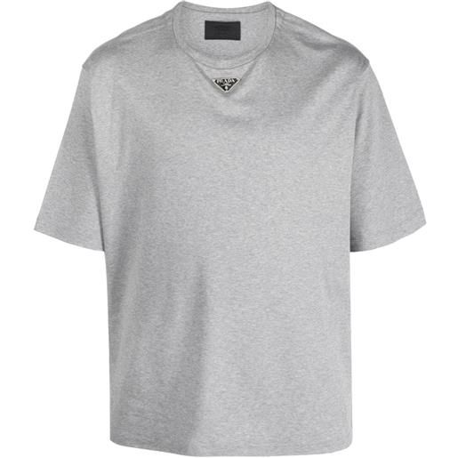 Prada t-shirt con logo - grigio