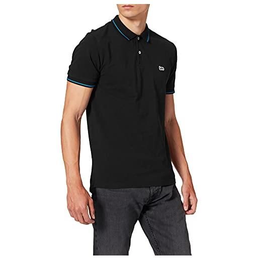 Lee pique polo, t-shirt uomo, nero (black l01), xl
