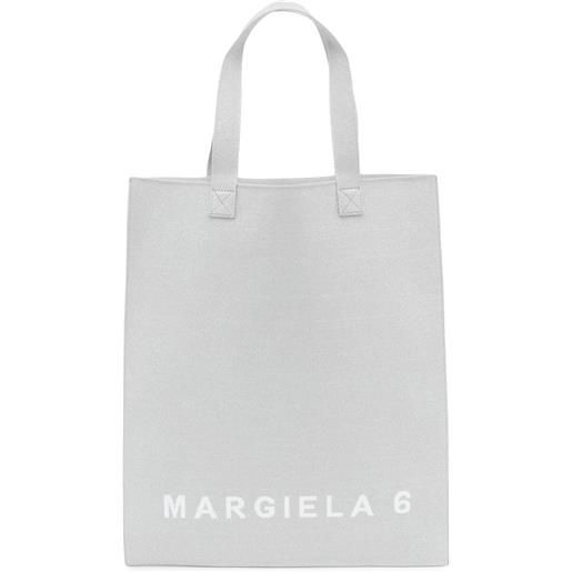 MM6 Maison Margiela borsa tote con stampa - argento