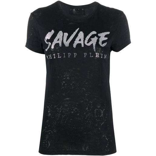 Philipp Plein t-shirt con paillettes - nero