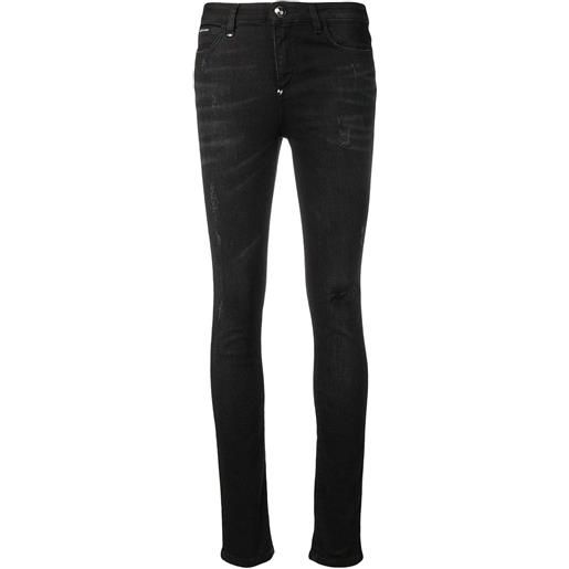 Philipp Plein jeans skinny effetto vissuto - nero