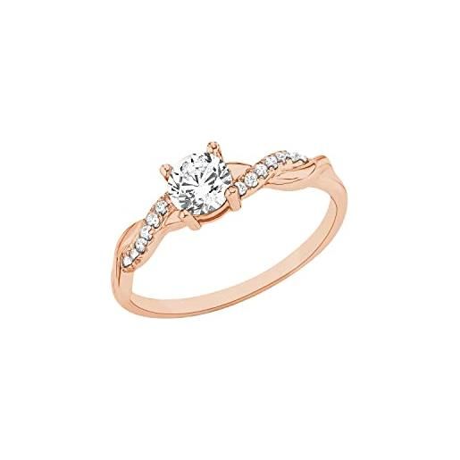 s.Oliver anello in argento 925 per donna, con zirconi sintetici, colore rosa, confezionato in scatola regalo, 2021010