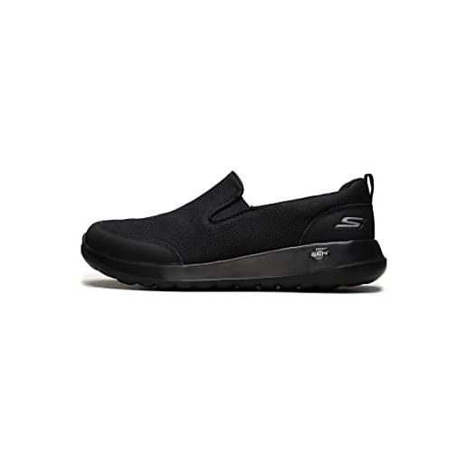 Skechers go walk max clinched-athletic mesh double gore slip on walking shoes, scarpe da passeggio uomo, nero, 45.5 eu x-larga