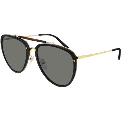 Gucci occhiali da sole Gucci gg0672s 001 001-black-gold-grey 58 19
