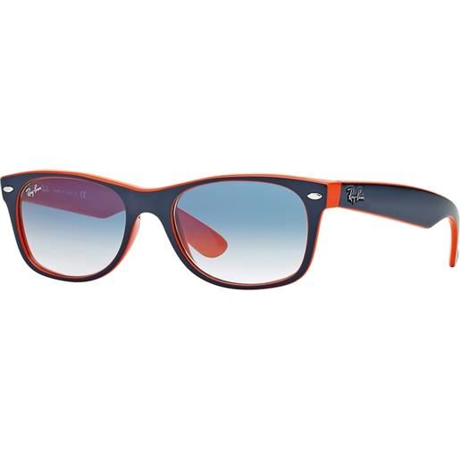 Ray Ban occhiali da sole ray-ban rb2132 new wayfarer 789/3f blu su arancione