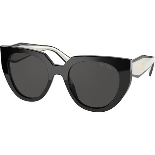 Prada occhiali da sole Prada pr 14ws 09q5s0 nero/bianco talco