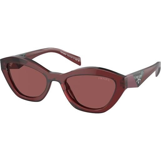 Prada occhiali da sole prada pr a02s 18o80b rosso trasparente