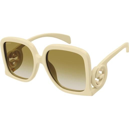 Gucci occhiali da sole Gucci gg1326s 002 002-ivory-ivory-brown 58 19