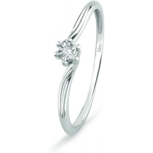 Bliss anello rugiada in oro bianco e diamanti 0.01 ct. 